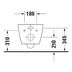 Duravit Wand-WC, Tiefspüler Me by Starck 37x57cm, 4,5 l, we. s-matt Hygieneglaze