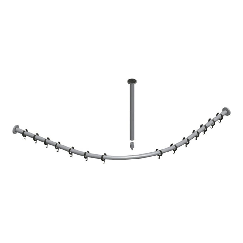 Keuco Brausevorhangstangen-Set Plan Alu si-elox, f Viertelk.-Dusche 90x90cm