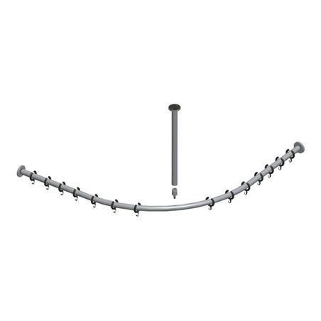 Keuco Brausevorhangstangen-Set Plan Alu si-elox, f Viertelk.-Dusche 90x90cm