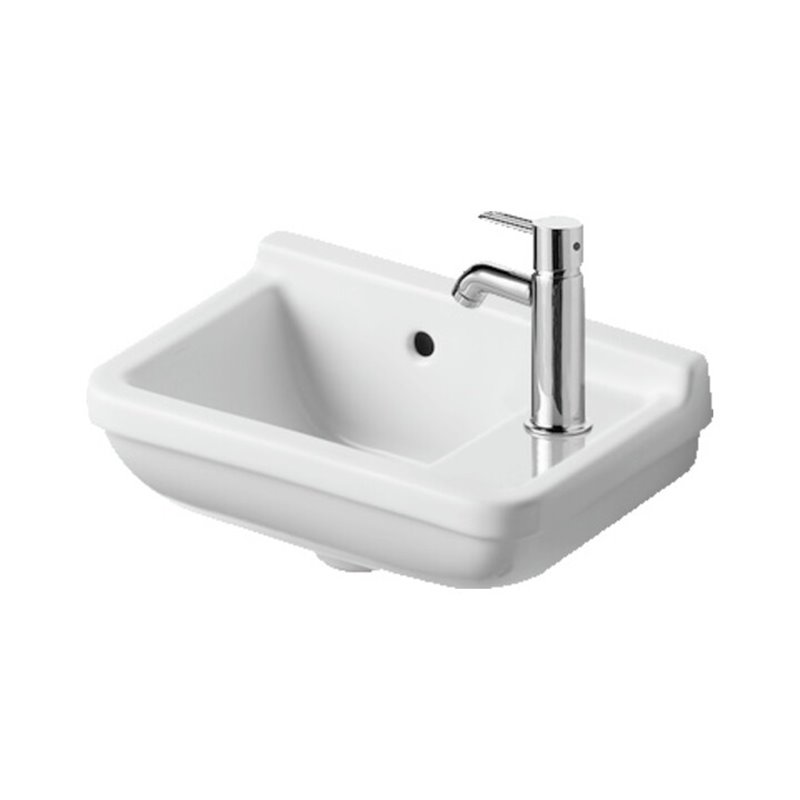 Duravit Handwaschbecken Starck 3 40x26cm, HL re, m ÜL, Hahnlochbank, weiß