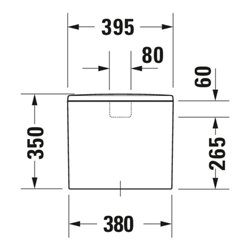 Duravit Spülkasten Me by Starck 39,5x18cm, 6/3 l, Anschl. unt li, weiß