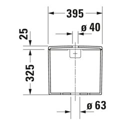 Duravit Spülkasten Me by Starck 39,5x18cm, 6/3 l, Anschl. unt li, weiß