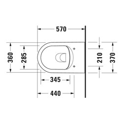 Duravit Wand-WC, Tiefspüler Me by Starck 37x57cm, 4,5 l, riml, w s-matt HygGlaze