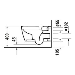 Duravit Wand-WC, Tiefspüler Me by Starck 37x57cm, 4,5 l, riml, w s-matt HygGlaze
