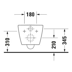 Duravit Wand-WC, Tiefspüler Me by Starck 37x57cm, 4,5 l, riml, w s-matt HygGlaze