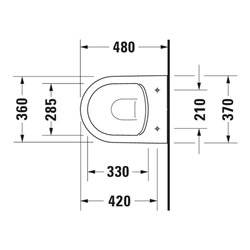 Duravit Wand-WC, Tiefspüler Com Me by Starck 37x48cm, 4,5 l, riml, w s-matt HygGlaze