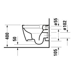 Duravit Wand-WC, Tiefspüler Com Me by Starck 37x48cm, 4,5 l, riml, w s-matt HygGlaze