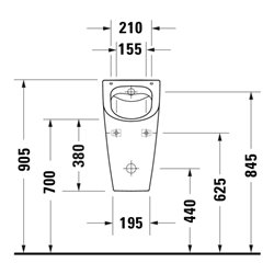 Duravit Absaug-Urinal Me by Starck 30x35cm, Zul v h, riml, f De., w sm HG