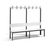 C+P Garderobenbank mit Rückenlehne, Basic Plus, H1650xB1960xT407mm, Gestell Schwarzgrau