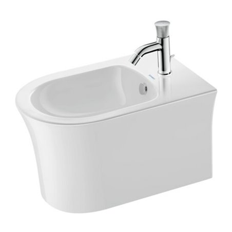 Duravit Wand-Bidet White Tulip 37x54cm, m HL, ÜL, Hahnlochbank, weiß