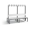 C+P Doppelseitige Garderobenbank mit Rückenlehne, Basic Plus, H1650xB1960xT760mm, Gestell Schwarzgrau