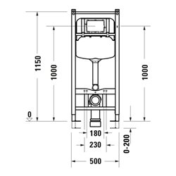 Duravit WC-Element Basic DuraSystem 115cm, Trockenbau, mechanisch, vorne