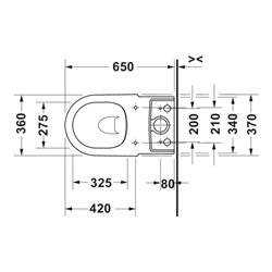 Duravit Stand-WC Balcoon 37x65cm, 4,5 l, riml, Abg wa, we. s-matt