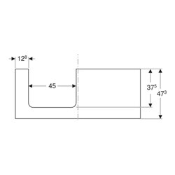Geberit Waschtisch-Platte One 120x3x47cm, w/lack. hochgl., Ausschn li