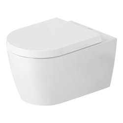 Duravit Wand-WC, Tiefspüler Set HygFlush Me by Starck m WC-Sitz, weiß Seidenmatt Hygieneglaze