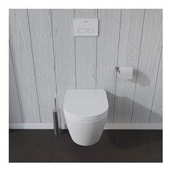 Duravit Wand-WC, Tiefspüler Set HygFlush Me by Starck m WC-Sitz, weiß Seidenmatt Hygieneglaze
