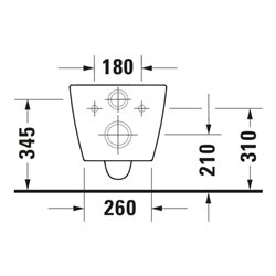 Duravit Wand-WC, Tiefspüler Set HygFlush Me by Starck m WC-Sitz, weiß Seidenmatt Hygieneglaze