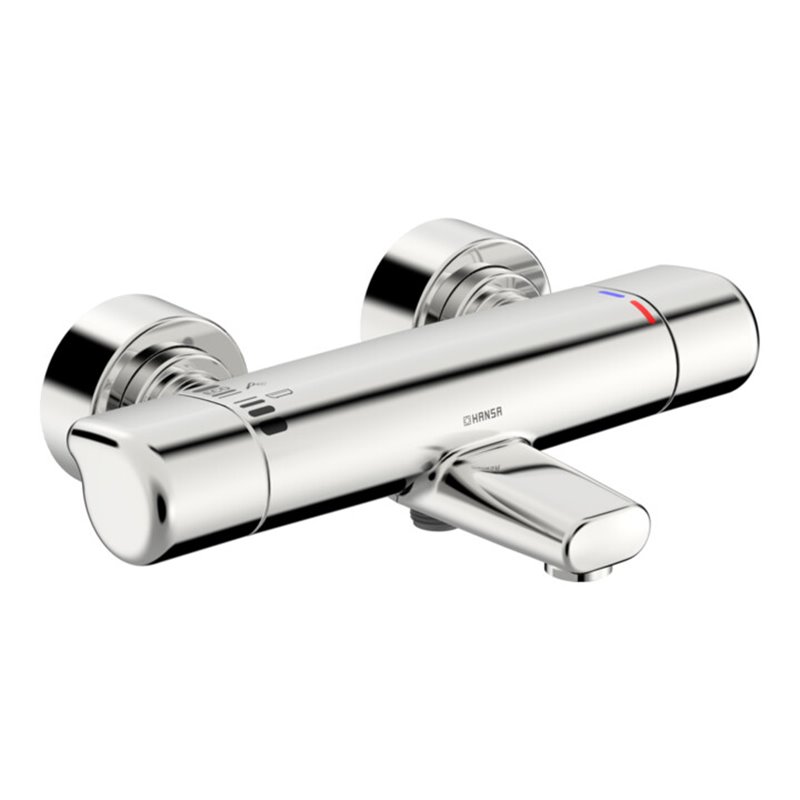 Hansa Wannen-Thermostat HANSACARE AP, S-Anschl. verd., Ausl. 168mm, chrom