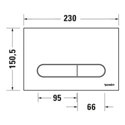 Duravit Betätigungsplatte DuraSystem aufgesetzt, für WC Beta, schwarz matt