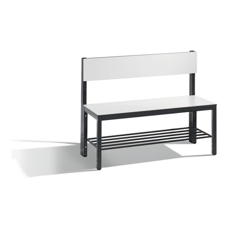 C+P Sitzbank mit Rückenlehne, Basic Plus, H796xB1000xT407mm, Gestell Schwarzgrau