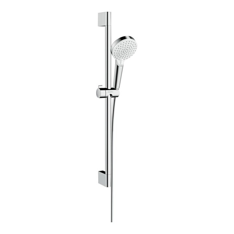 hansgrohe Brause-Set Crometta EcoSmart plus 669mm Brausestange, 5,7 l/min, weiß/chrom