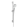 hansgrohe Brause-Set Crometta EcoSmart plus 669mm Brausestange, 5,7 l/min, weiß/chrom