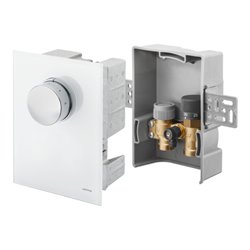 Oventrop Temperaturregler Unibox TQ-RTL Echtglas weiß, für Raum- und Rücklauf