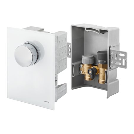 Oventrop Temperaturregler Unibox TQ-RTL Echtglas weiß, für Raum- und Rücklauf