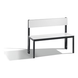 C+P Sitzbank mit Rückenlehne, Basic Plus, H796xB1000xT407mm, Gestell Schwarzgrau