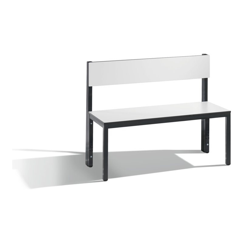 C+P Sitzbank mit Rückenlehne, Basic Plus, H796xB1000xT407mm, Gestell Schwarzgrau