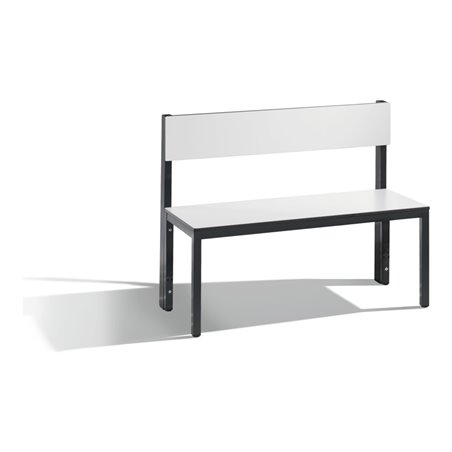 C+P Sitzbank mit Rückenlehne, Basic Plus, H796xB1000xT407mm, Gestell Schwarzgrau