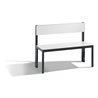 C+P Sitzbank mit Rückenlehne, Basic Plus, H796xB1000xT407mm, Gestell Schwarzgrau