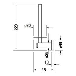 Duravit Reserve-Papierhal. D-Code 6x9,5cm, chrom