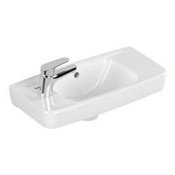 V&B Handwaschbecken Newo eck., mit Überlauf, 50x24cm, links, weiß