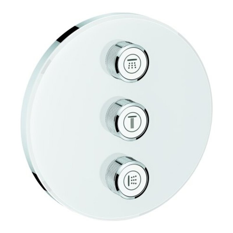 Grohe Fertigset Grohtherm Smartcontrol moon white, rund, UP-Ventil 3-fach
