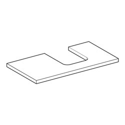 Geberit Waschtisch-Platte One 90x3x47cm, lava/lackiert ma, Ausschn re