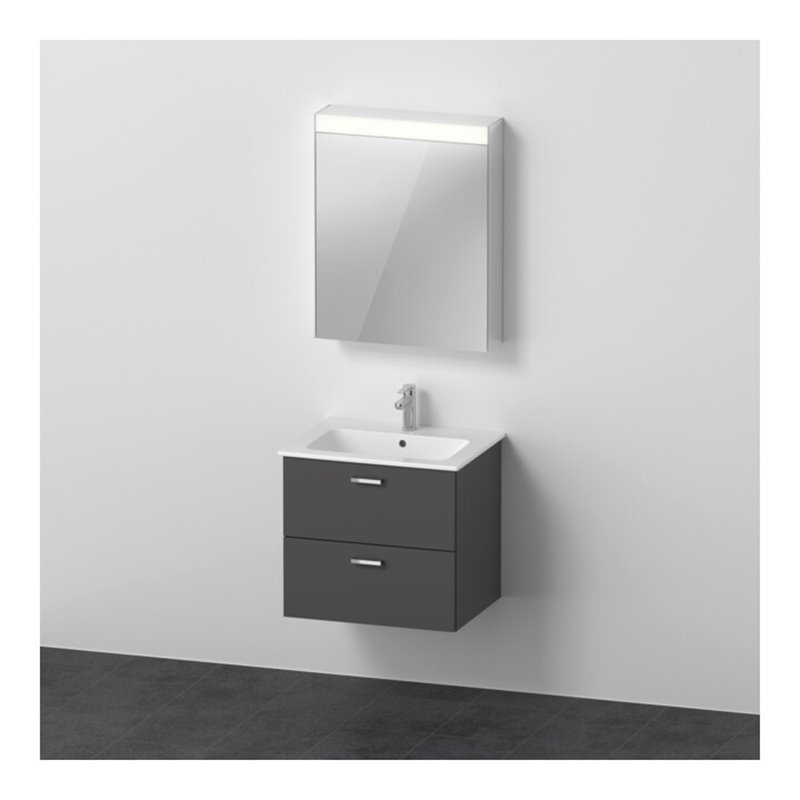 Duravit Möbel-Set XBase 63cm, 1 T., Anschlag links, graphit matt
