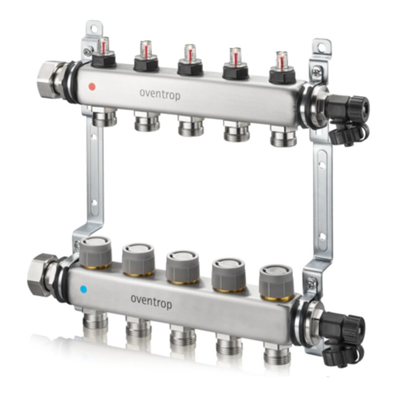 Oventrop Heizkreisverteiler Multidis SFQ 6 Kreise, M 30x1,5, Edelstahl