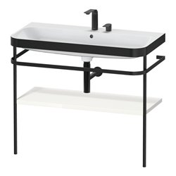 Duravit Möbelwaschtisch-Kombi Happy D.2 Plus 97,5x49cm, 2 HL, we hgl, m Metallkonsole
