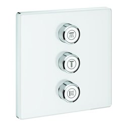 Grohe Fertigset Grohtherm Smartcontrol moon white, eckig, UP-Ventil 3-fach