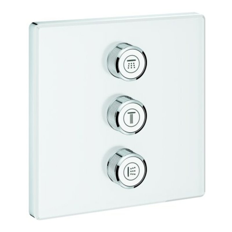 Grohe Fertigset Grohtherm Smartcontrol moon white, eckig, UP-Ventil 3-fach