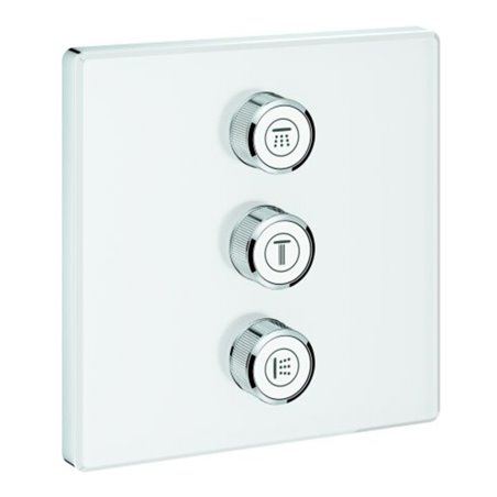 Grohe Fertigset Grohtherm Smartcontrol moon white, eckig, UP-Ventil 3-fach