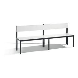 C+P Sitzbank mit Rückenlehne, Basic Plus, H796xB1960xT407mm, Gestell Schwarzgrau