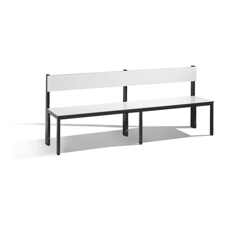 C+P Sitzbank mit Rückenlehne, Basic Plus, H796xB1960xT407mm, Gestell Schwarzgrau