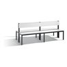 C+P Doppelseitige Sitzbank mit Rückenlehne, Basic Plus, H796xB1960xT760mm, Gestell Schwarzgrau