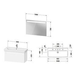 Duravit Möbel-Set No. 1 100x45cm, WT, WTU A, SBK, Spg., we. ma
