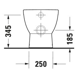 Duravit Stand-WC, Tiefspüler D-Code 37x48cm, 4,5 l, Abg. waag., riml., weiß
