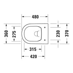 Duravit Stand-WC, Tiefspüler D-Code 37x48cm, 4,5 l, Abg. waag., riml., weiß