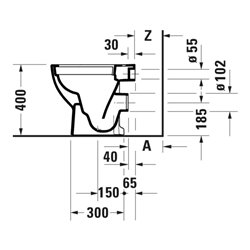 Duravit Stand-WC, Tiefspüler D-Code 37x48cm, 4,5 l, Abg. waag., riml., weiß