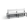 C+P Doppelseitige Sitzbank mit Rückenlehne, Basic Plus, H796xB1960xT760mm, Gestell Schwarzgrau